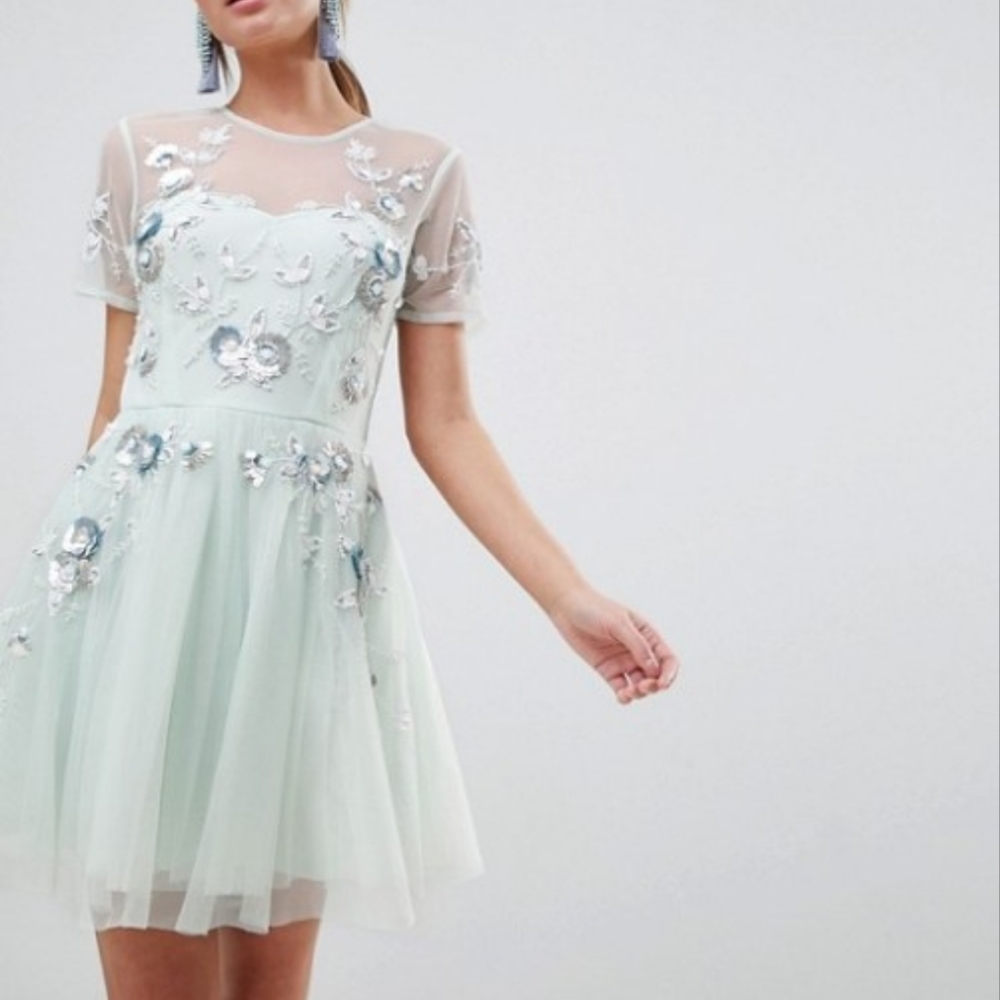 Asos Design Premium Embellished Tulle Dress